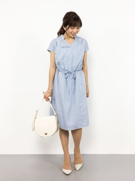 「ef-de（エフデ）のアイテム（ワンピース/ドレス）」を使った、RINAさん（レディース・160cm）の夏コーディネート