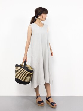 「STYLE DELI（スタイルデリ）のアイテム（ワンピース/ドレス）」を使った、RINAさん（レディース・160cm）の夏コーディネート