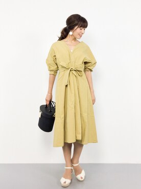 「JILL by JILL STUART（ジルバイジルスチュアート）のアイテム（かごバッグ）」を使った、RINAさん（レディース・160cm）の夏コーディネート