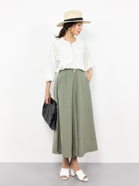 「カーキパンツ」｜RINAさん（レディース・160cm）の夏コーディネート