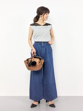 「La TOTALITE（ラトータリテ）のアイテム」を使った、RINAさん（レディース・160cm）の夏コーディネート