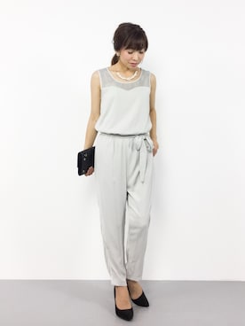 「パーティー」｜「アイテム（サロペット/オーバーオール）」を使った、RINAさん（レディース・160cm）の夏コーディネート