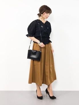 「YAHKI（ヤーキ）のYAHKI YH-132（ショルダーバッグ）」を使った、RINAさん（レディース・160cm）の夏コーディネート