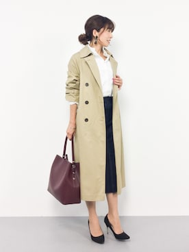 「URBAN RESEARCH Sonny Label（アーバンリサーチサニーレーベル）のアイテム（トレンチコート）」を使った、RINAさん（レディース・160cm）の秋コーディネート