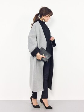 「JEANASIS（ジーナシス）のアイテム（ノーカラージャケット）」を使った、RINAさん（レディース・160cm）の秋コーディネート