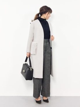 「NATURAL BEAUTY BASIC（ナチュラルビューティーベーシック）のアイテム（その他アウター）」を使った、RINAさん（レディース・160cm）の秋コーディネート