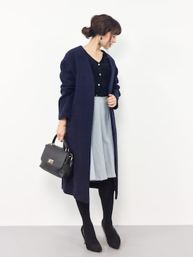「NATURAL BEAUTY BASIC（ナチュラルビューティーベーシック）のアイテム（その他アウター）」を使った、RINAさん（レディース・160cm）の秋コーディネート
