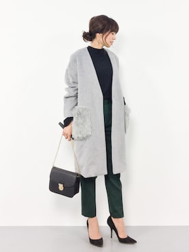 「Supreme.La.La.（シュープリームララ）のアイテム（ニット/セーター）」を使った、RINAさん（レディース・160cm）の秋コーディネート
