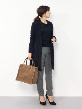 「reca（レカ）のアイテム（チェスターコート）」を使った、RINAさん（レディース・160cm）の秋コーディネート