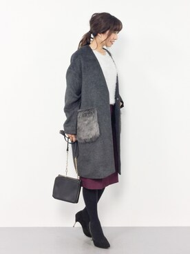 「reca（レカ）のアイテム（チェスターコート）」を使った、RINAさん（レディース・160cm）の秋コーディネート