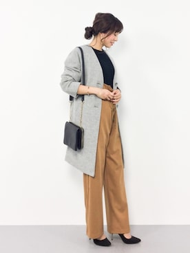 「NATURAL BEAUTY BASIC（ナチュラルビューティーベーシック）のアイテム（その他アウター）」を使った、RINAさん（レディース・160cm）の秋コーディネート