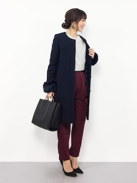 「NATURAL BEAUTY BASIC（ナチュラルビューティーベーシック）のアイテム（その他アウター）」を使った、RINAさん（レディース・160cm）の秋コーディネート