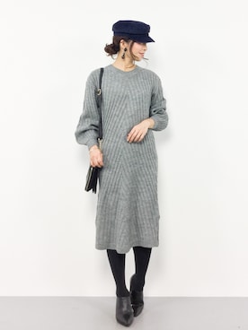 「Factor=（ファクターイコール）のアイテム（ワンピース/ドレス）」を使った、RINAさん（レディース・160cm）の秋コーディネート