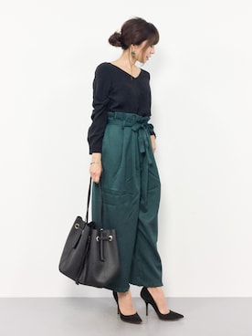 「laboratory work（ラボラトリーワーク）のアイテム（バッグ）」を使った、RINAさん（レディース・160cm）の秋コーディネート