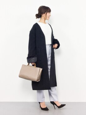「BLISS POINT（ブリスポイント）のアイテム（その他アウター）」を使った、RINAさん（レディース・160cm）の秋コーディネート
