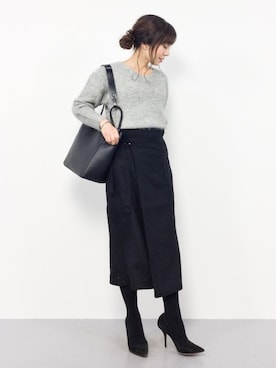 「STUDIOUS（ステュディオス）のアイテム（トートバッグ）」を使った、RINAさん（レディース・160cm）の冬コーディネート