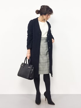 ニューイングランドラム Vネックノーカラーコート を使った人気ファッションコーディネート Wear