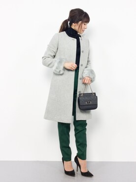 「NATURAL BEAUTY BASIC（ナチュラルビューティーベーシック）のアイテム（その他アウター）」を使った、RINAさん（レディース・160cm）の冬コーディネート