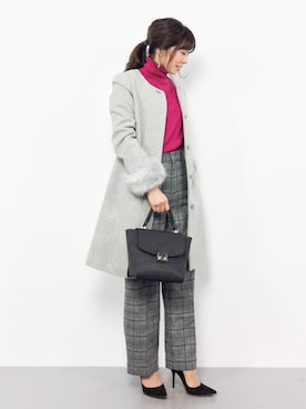「NATURAL BEAUTY BASIC（ナチュラルビューティーベーシック）のアイテム（その他アウター）」を使った、RINAさん（レディース・160cm）の冬コーディネート