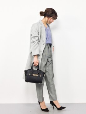 「URBAN RESEARCH ROSSO WOMEN（アーバンリサーチ　ロッソ）のアイテム（チェスターコート）」を使った、RINAさん（レディース・160cm）の冬コーディネート