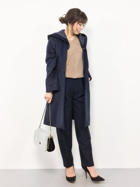 「NOMBRE IMPAIR（ノンブルアンペール）のアイテム（ニット/セーター）」を使った、RINAさん（レディース・160cm）の冬コーディネート