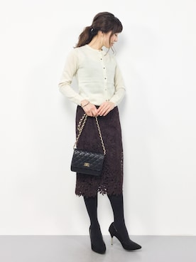「PLAIN CLOTHING（プレーンクロージング）の【SALE!!プチプラ祭り】【14,500点突破】ダイヤ柄ステッチショルダーバッグ/ポシェット（ショルダーバッグ）」を使った、RINAさん（レディース・160cm）の冬コーディネート