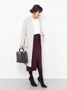 「NATURAL BEAUTY BASIC（ナチュラルビューティーベーシック）のアイテム（その他アウター）」を使った、RINAさん（レディース・160cm）の冬コーディネート