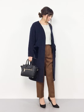 「NATURAL BEAUTY BASIC（ナチュラルビューティーベーシック）のアイテム（その他アウター）」を使った、RINAさん（レディース・160cm）の冬コーディネート
