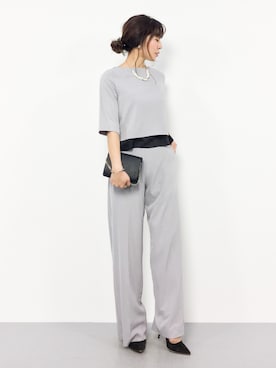 「アイテム（ドレス、グレー系）」を使った、RINAさん（レディース・160cm）の冬コーディネート