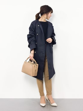 「URBAN RESEARCH ROSSO WOMEN（アーバンリサーチ　ロッソ）のアイテム（トレンチコート）」を使った、RINAさん（レディース・160cm）の冬コーディネート