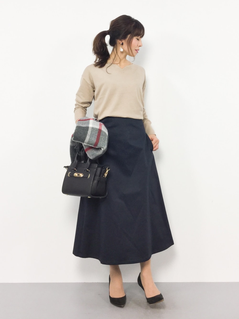 IENA（イエナ）の「コンパクトサテントラペーズスカート◇（スカート  