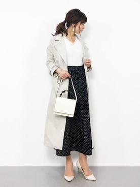 「31 Sons de mode（トランテアン　ソン　ドゥ　モード）のアイテム（トレンチコート）」を使った、RINAさん（レディース・160cm）の冬コーディネート