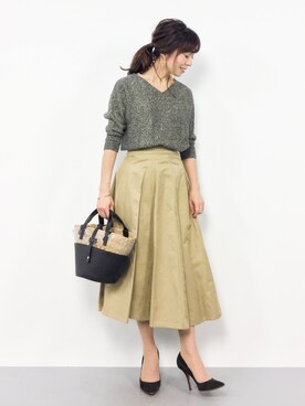 「ikot（イコット）のアイテム」を使った、RINAさん（レディース・160cm）の冬コーディネート