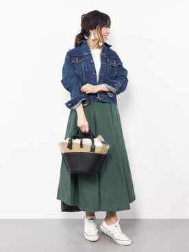 「ikot（イコット）のアイテム」を使った、RINAさん（レディース・160cm）の春コーディネート