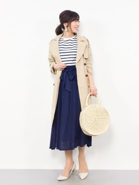 「URBAN RESEARCH Sonny Label（アーバンリサーチサニーレーベル）のアイテム（トレンチコート）」を使った、RINAさん（レディース・160cm）の春コーディネート