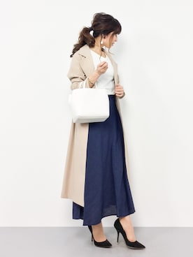 「N.（N. Natural Beauty Basic）（エヌエヌナチュラルビューティーベーシック）のアイテム（トレンチコート）」を使った、RINAさん（レディース・160cm）の春コーディネート