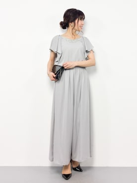 「アイテム（ドレス、グレー系）」を使った、RINAさん（レディース・160cm）の春コーディネート