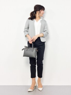 「NATURAL BEAUTY BASIC（ナチュラルビューティーベーシック）のアイテム（ブルゾン）」を使った、RINAさん（レディース・160cm）の春コーディネート