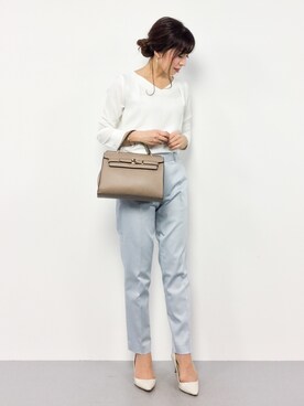 「N.（N. Natural Beauty Basic）（エヌエヌナチュラルビューティーベーシック）のベルトフラップ2WAYショルダーバッグ（ショルダーバッグ）」を使った、RINAさん（レディース・160cm）の春コーディネート