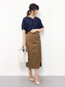 「Magia（マージア）のアイテム」を使った、RINAさん（レディース・160cm）の春コーディネート