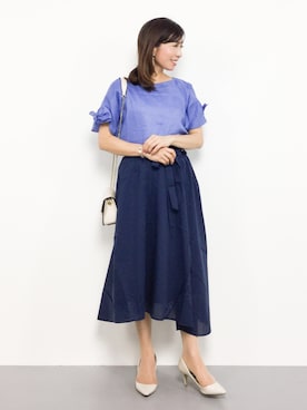 「BLISS POINT（ブリスポイント）のアイテム（スカート）」を使った、RINAさん（レディース・160cm）の夏コーディネート