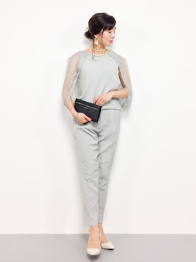 「アイテム（ドレス、グレー系）」を使った、RINAさん（レディース・160cm）の夏コーディネート