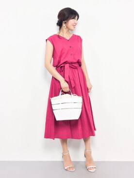 「titivate（ティティベイト）のアイテム（ハンドバッグ）」を使った、RINAさん（レディース・160cm）の夏コーディネート