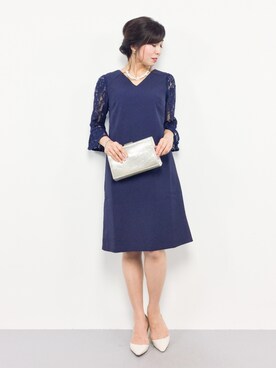 「Doula Doula（ドゥーラドゥーラ）のアイテム（ドレス）」を使った、RINAさん（レディース・160cm）の夏コーディネート