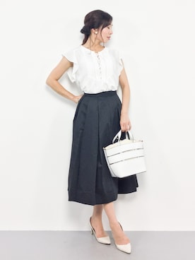 「titivate（ティティベイト）のアイテム（ハンドバッグ）」を使った、RINAさん（レディース・160cm）の夏コーディネート
