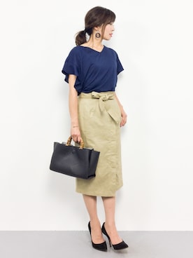 「BLISS POINT（ブリスポイント）のアイテム（Tシャツ/カットソー）」を使った、RINAさん（レディース・160cm）の夏コーディネート