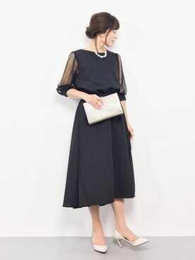 「Doula Doula（ドゥーラドゥーラ）のアイテム（ドレス）」を使った、RINAさん（レディース・160cm）の夏コーディネート