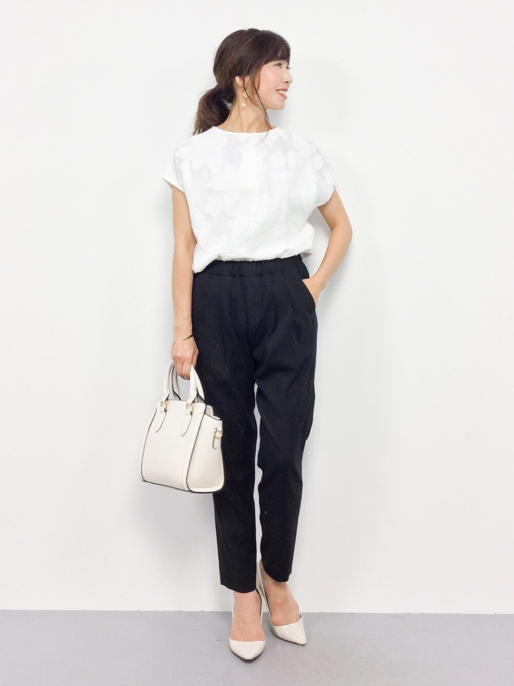 【ユナイテッドアローズ】UBCSカットジャカードスリットネックブラウス黒ブラック UNITED ARROWS - unitedarrows UBCS カットジャカード スリットネック