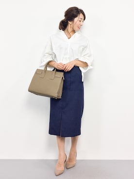 「PLAIN CLOTHING（プレーンクロージング）のアイテム（パンプス）」を使った、RINAさん（レディース・160cm）の夏コーディネート