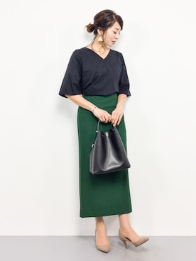 「PLAIN CLOTHING（プレーンクロージング）のアイテム（パンプス）」を使った、RINAさん（レディース・160cm）の秋コーディネート